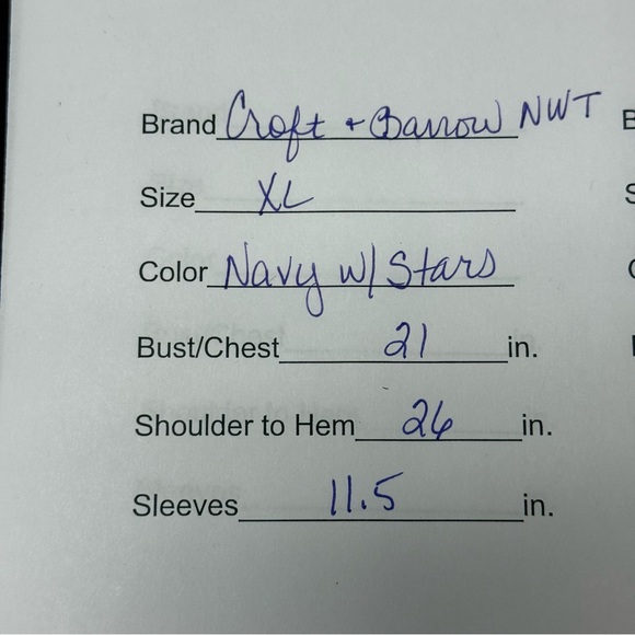 NWT Croft & Barrow Blue Star Print Flutter Sleeve Blouse. XL - Picture 8 of 8